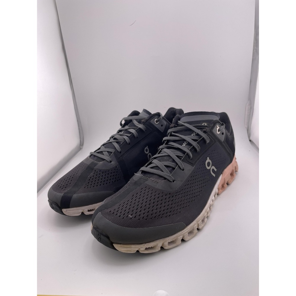 On Cloudflow Running Shoes Womens Size 9.5 Black Gray Pink Athletic Sneakers